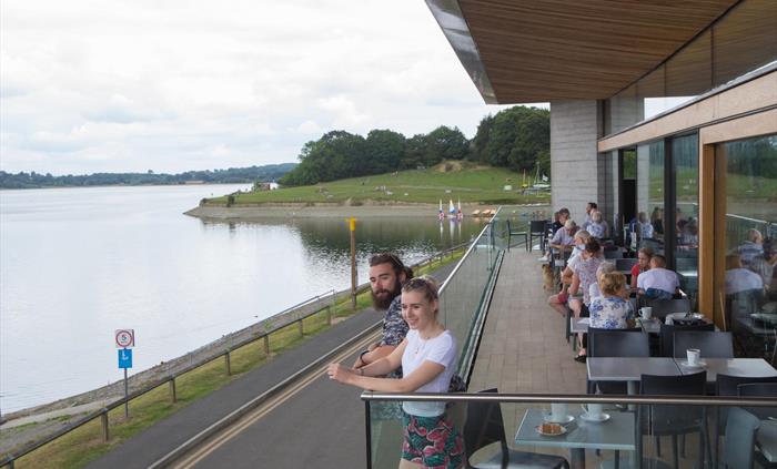 Enjoying the view from the balcony